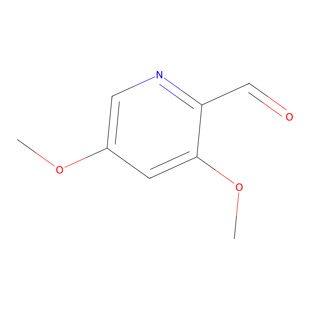 2-Pyridinecarboxaldehyde, 3,5-dimethoxy- molecular structure, CAS 1256790-69-8