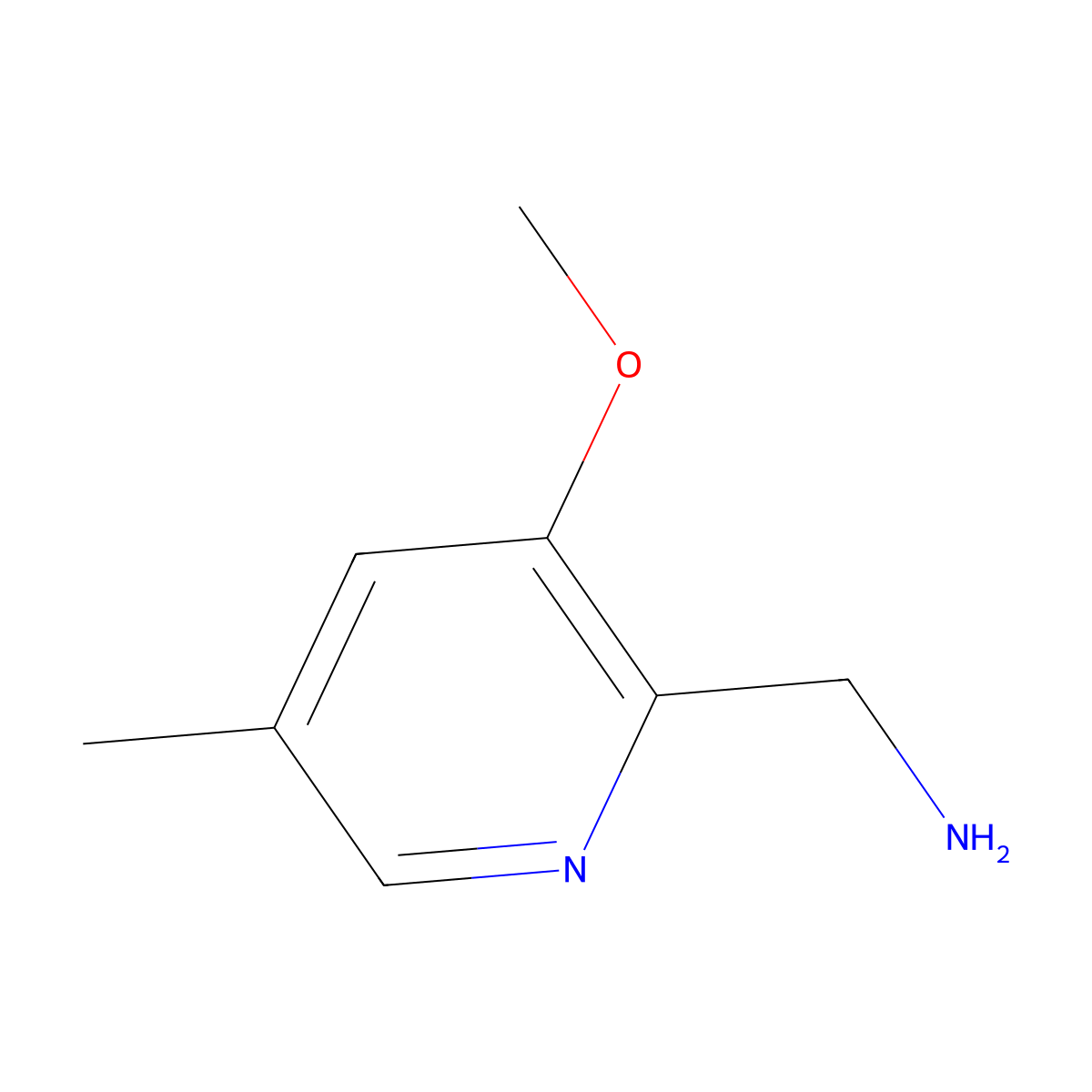 (3-Methoxy-5-methylpyridin-2-yl)methanamine molecular structure, CAS 1256790-71-2