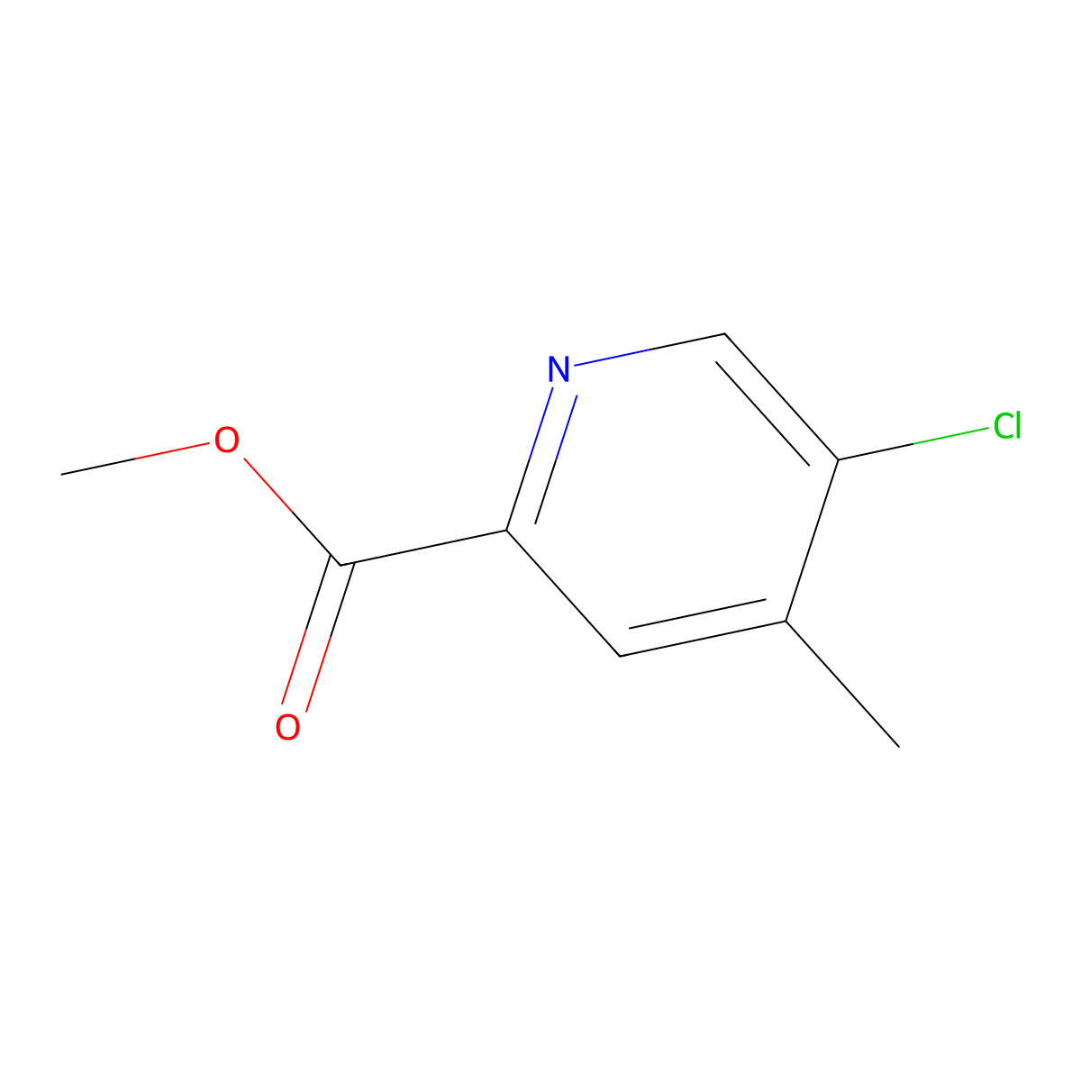 Methyl 5-chloro-4-methylpyridine-2-carboxylate molecular structure, CAS 1256790-79-0