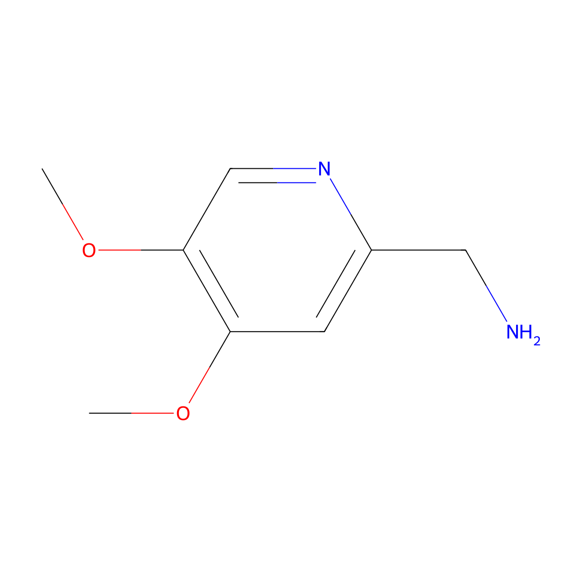 (4,5-Dimethoxypyridin-2-yl)methanamine molecular structure, CAS 1256790-82-5