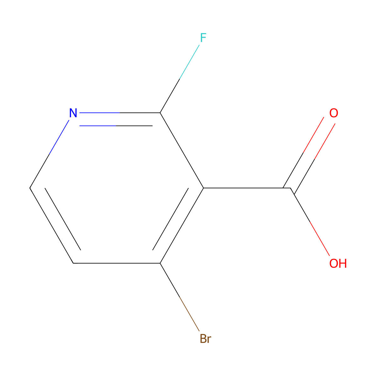 4-Bromo-2-fluoropyridine-3-carboxylic acid molecular structure, CAS 1256790-84-7