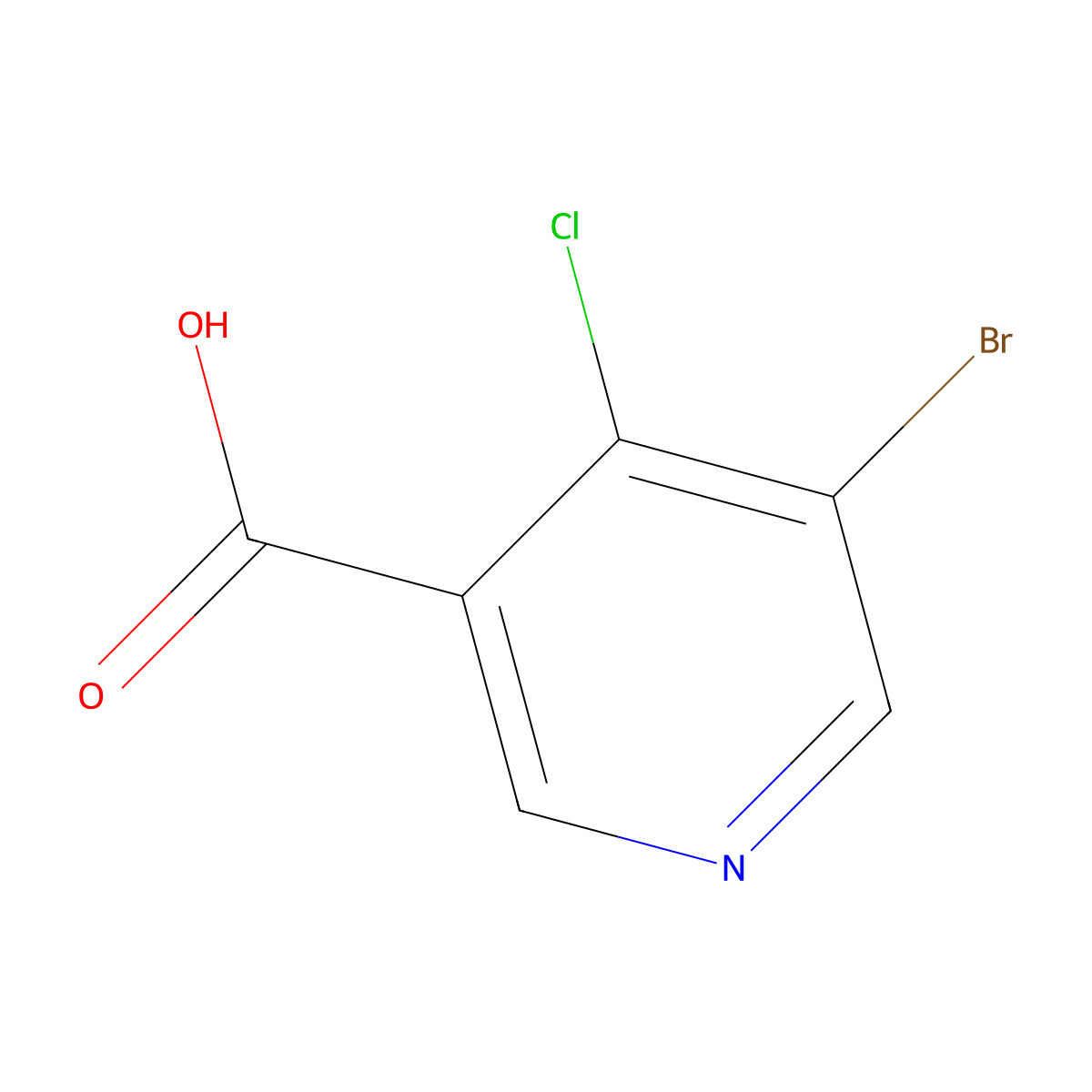 3-Pyridinecarboxylic acid, 5-bromo-4-chloro- molecular structure, CAS 1256790-85-8