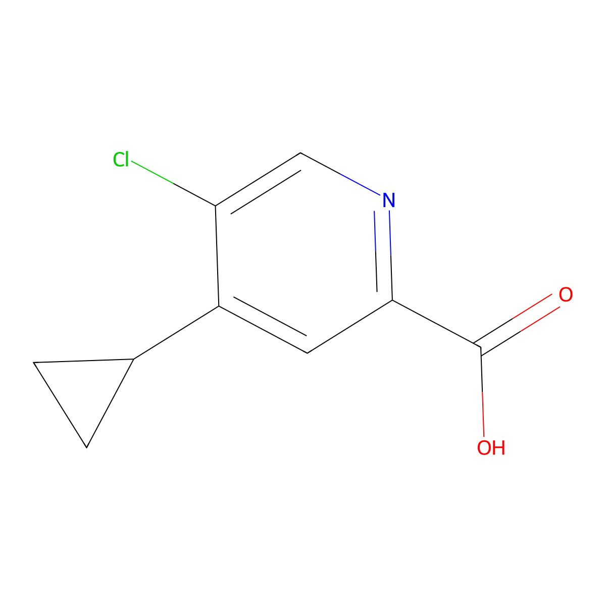 5-Chloro-4-cyclopropylpyridine-2-carboxylic acid molecular structure, CAS 1256790-87-0