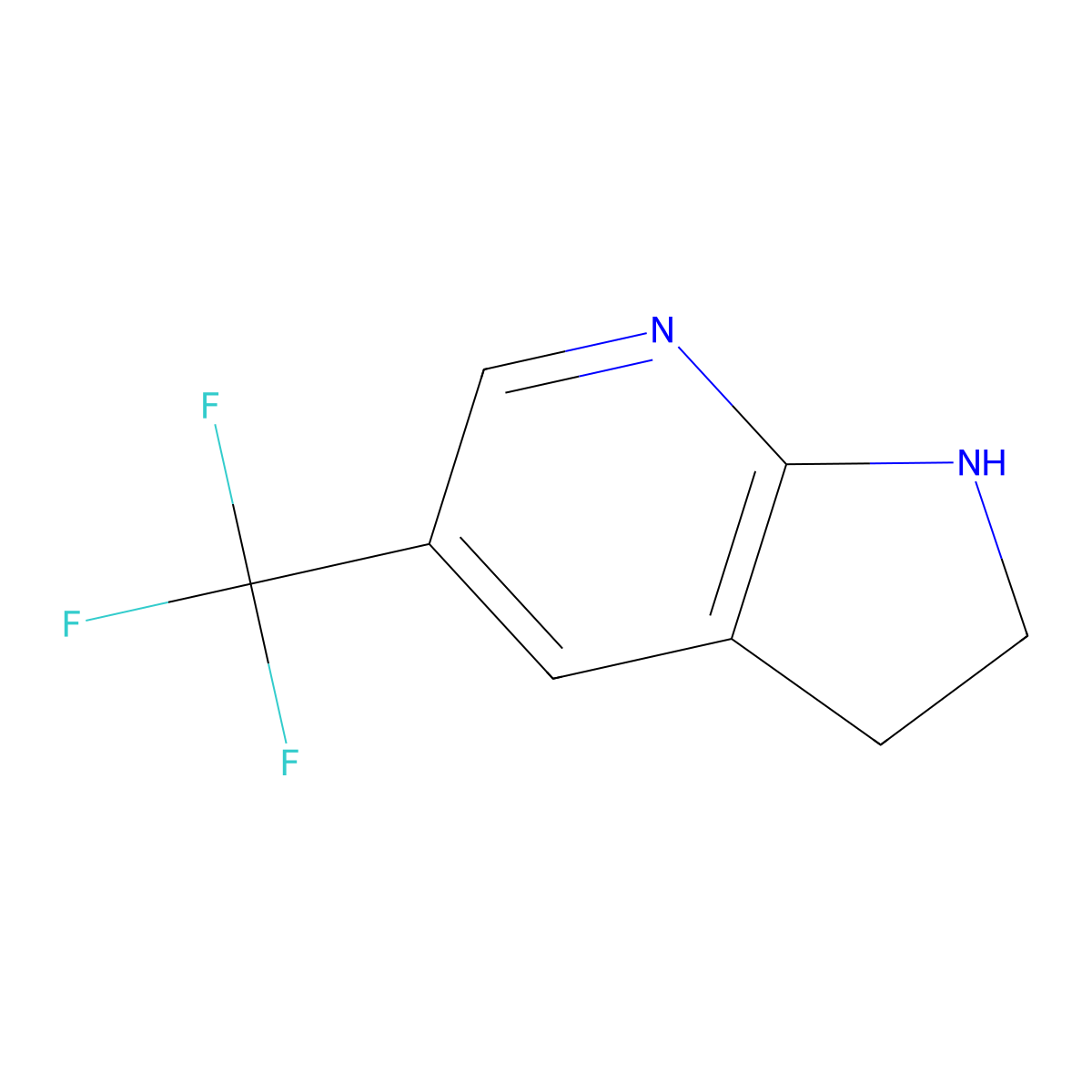 5-(Trifluoromethyl)-1H,2H,3H-pyrrolo[2,3-B]pyridine molecular structure, CAS 1256790-88-1
