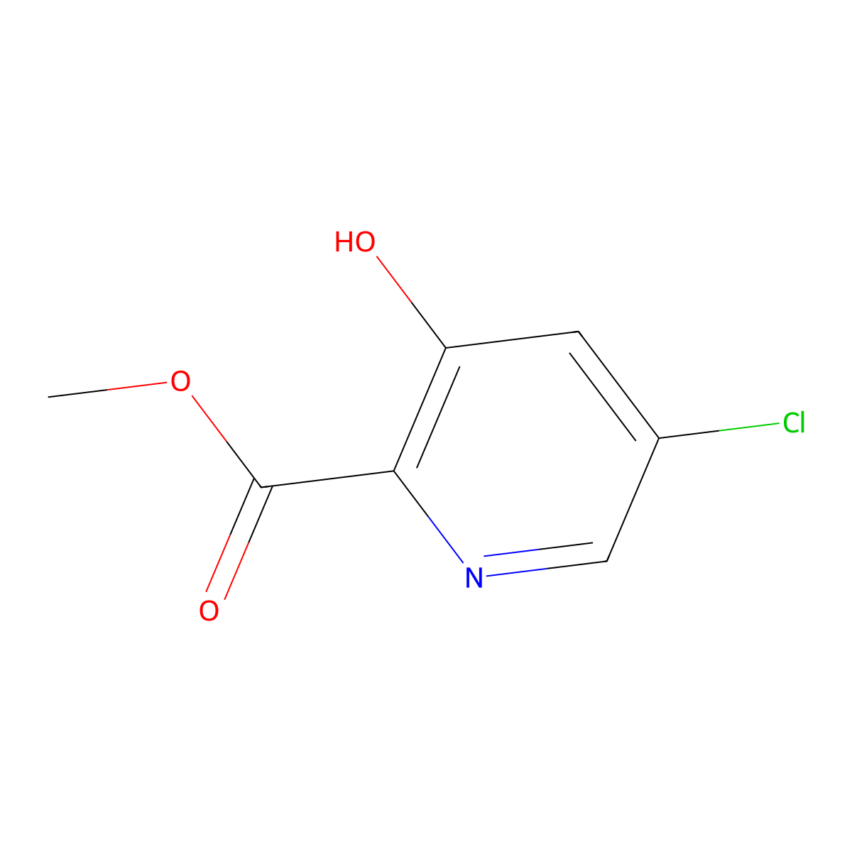 Methyl 5-chloro-3-hydroxypicolinate molecular structure, CAS 1256790-90-5