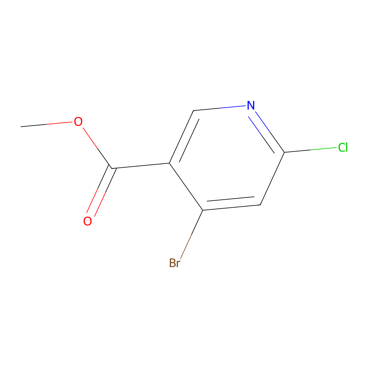 Methyl 4-bromo-6-chloronicotinate molecular structure, CAS 1256790-93-8