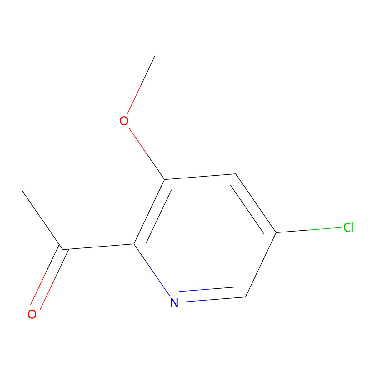1-(5-Chloro-3-methoxypyridin-2-yl)ethanone molecular structure, CAS 1256790-96-1