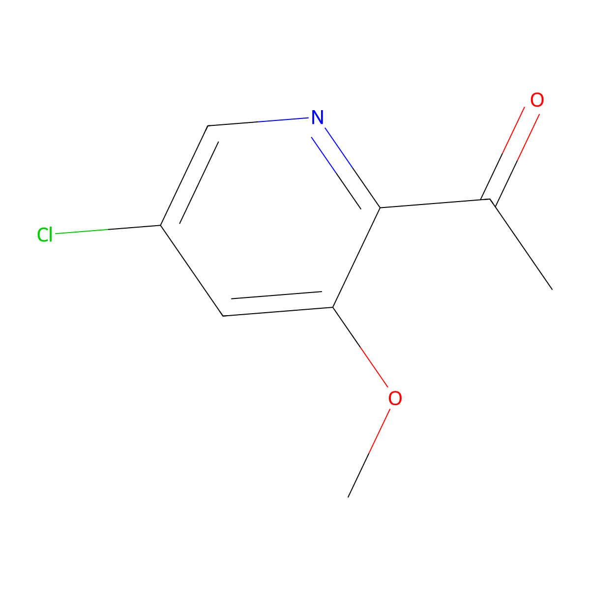 1-(5-Chloro-3-methoxypyridin-2-yl)ethanone molecular structure, CAS 1256790-96-1