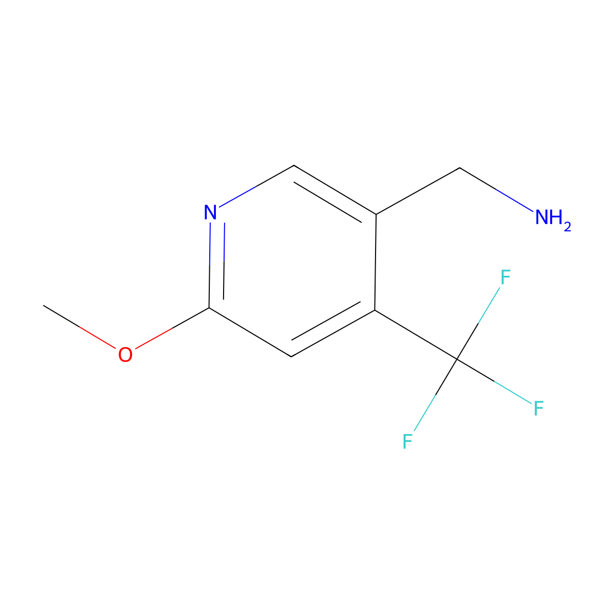 (6-Methoxy-4-(trifluoromethyl)pyridin-3-yl)methanamine molecular structure, CAS 1256791-10-2