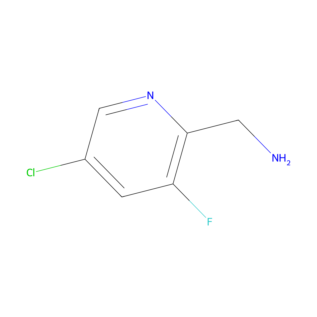 5-Chloro-3-fluoro-2-pyridinemethanamine molecular structure, CAS 1256791-14-6