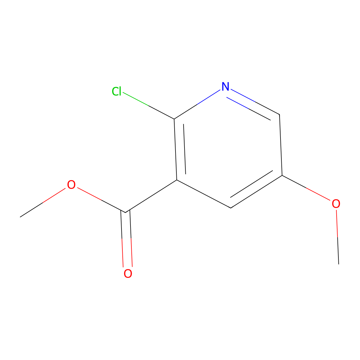 Methyl 2-chloro-5-methoxynicotinate molecular structure, CAS 1256791-15-7