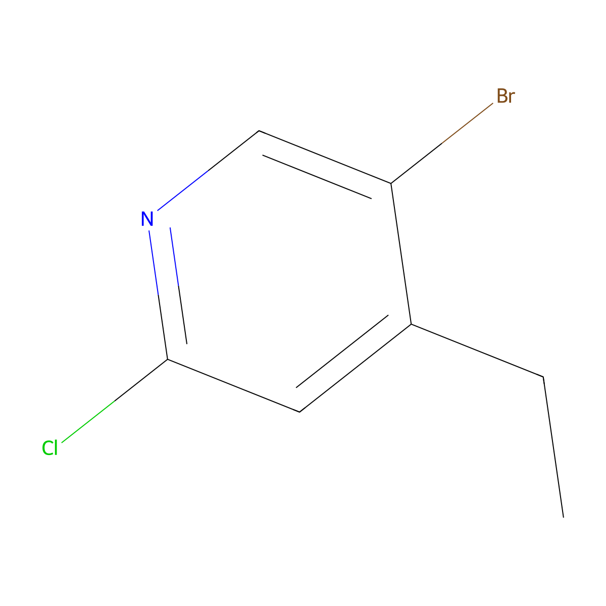 5-Bromo-2-chloro-4-ethylpyridine molecular structure, CAS 1256791-17-9