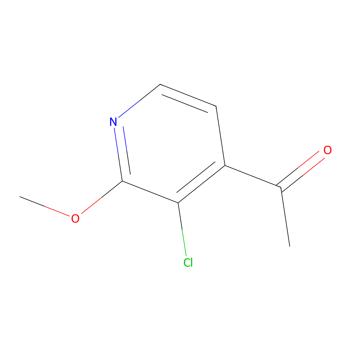 1-(3-Chloro-2-methoxypyridin-4-yl)ethan-1-one molecular structure, CAS 1256791-31-7