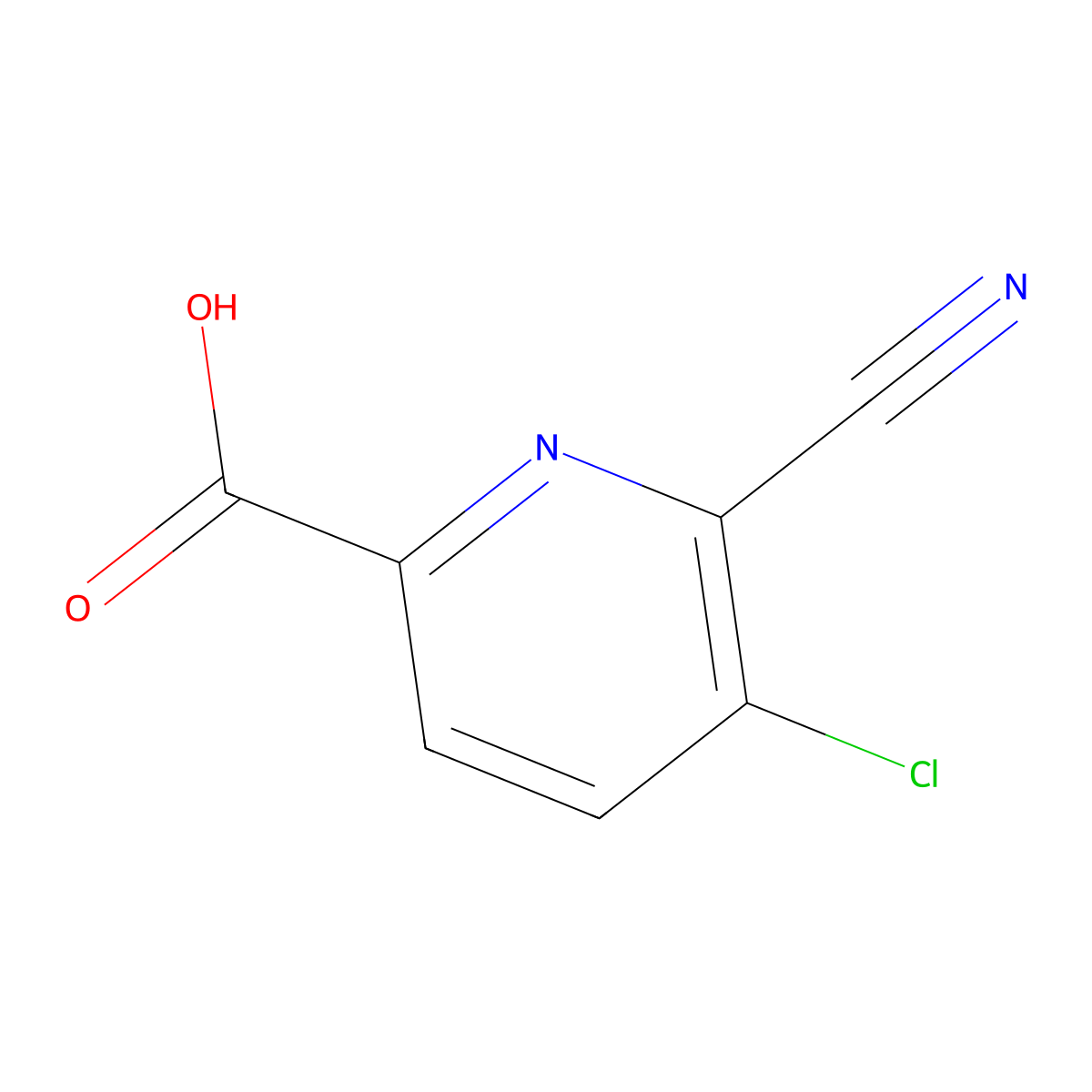 5-Chloro-6-cyanopyridine-2-carboxylic acid molecular structure, CAS 1256791-34-0