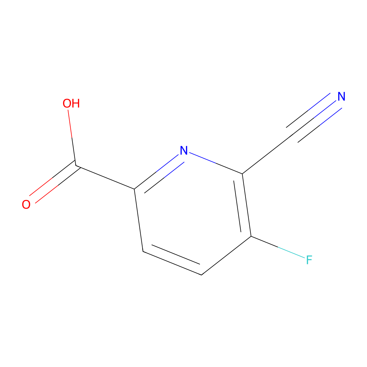 6-Cyano-5-fluoropicolinic acid molecular structure, CAS 1256791-41-9