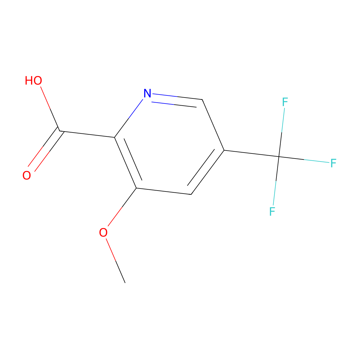 3-Methoxy-5-(trifluoromethyl)picolinic acid molecular structure, CAS 1256791-45-3
