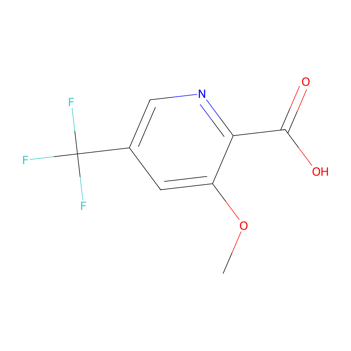 3-Methoxy-5-(trifluoromethyl)picolinic acid molecular structure, CAS 1256791-45-3