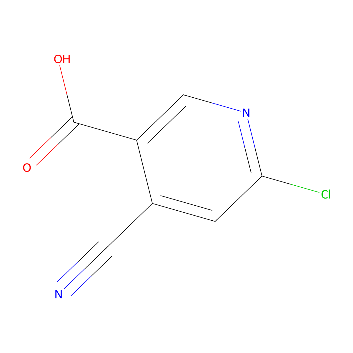 6-Chloro-4-cyanonicotinic acid molecular structure, CAS 1256791-53-3