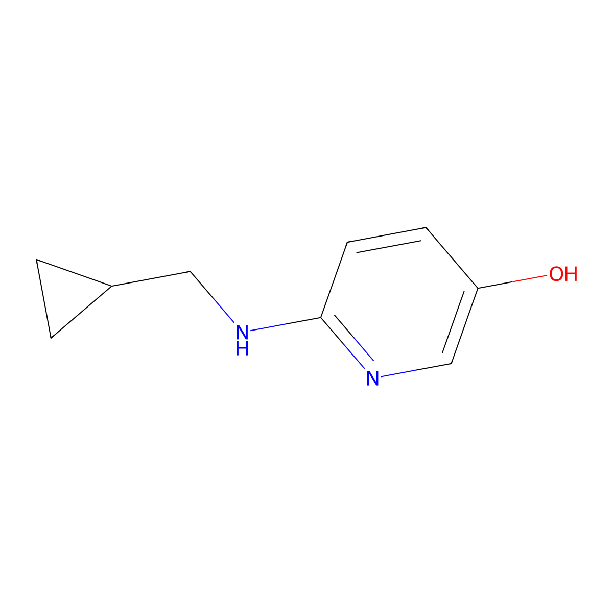 6-[(Cyclopropylmethyl)amino]pyridin-3-ol molecular structure, CAS 1256791-83-9