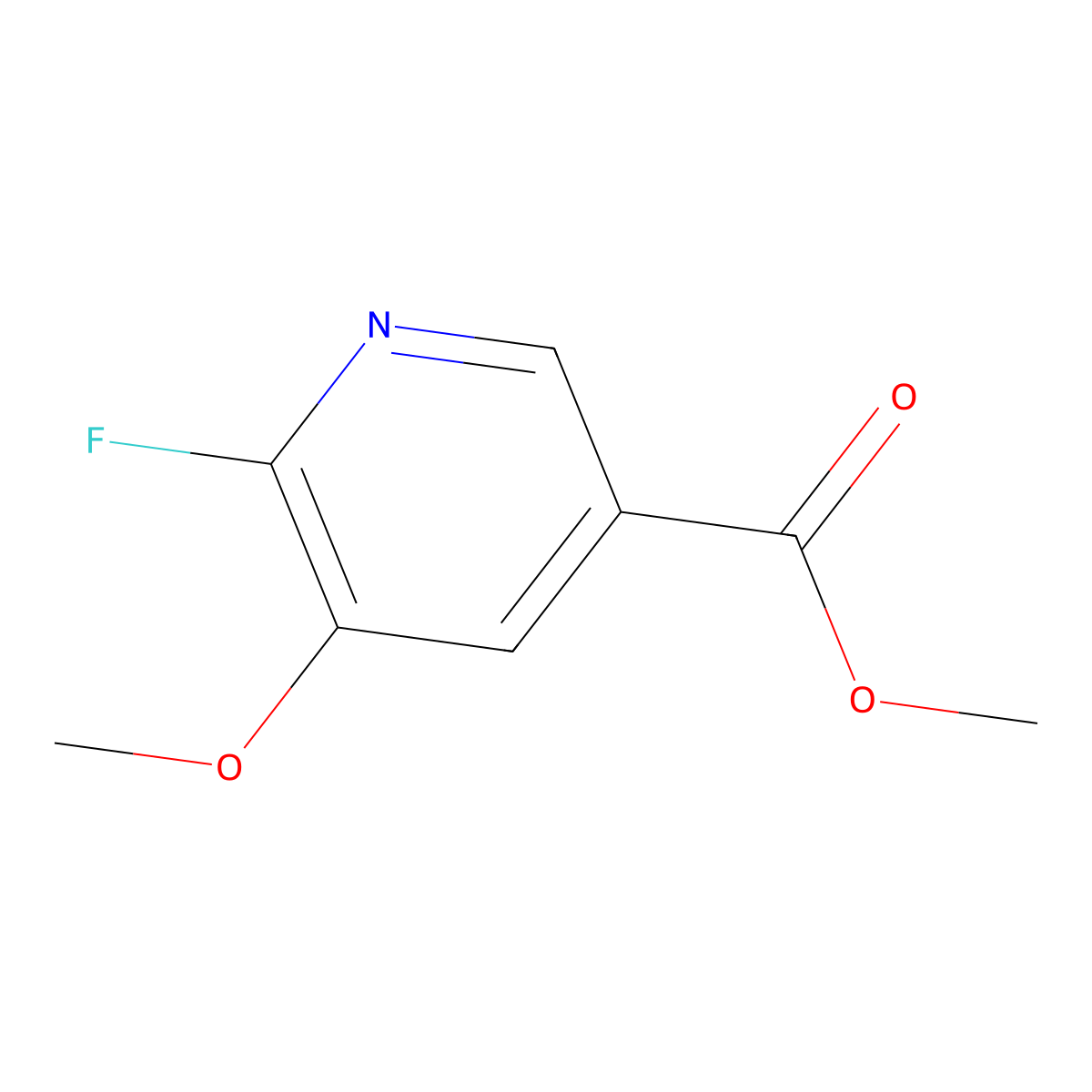 Methyl 6-fluoro-5-methoxynicotinate molecular structure, CAS 1256791-95-3