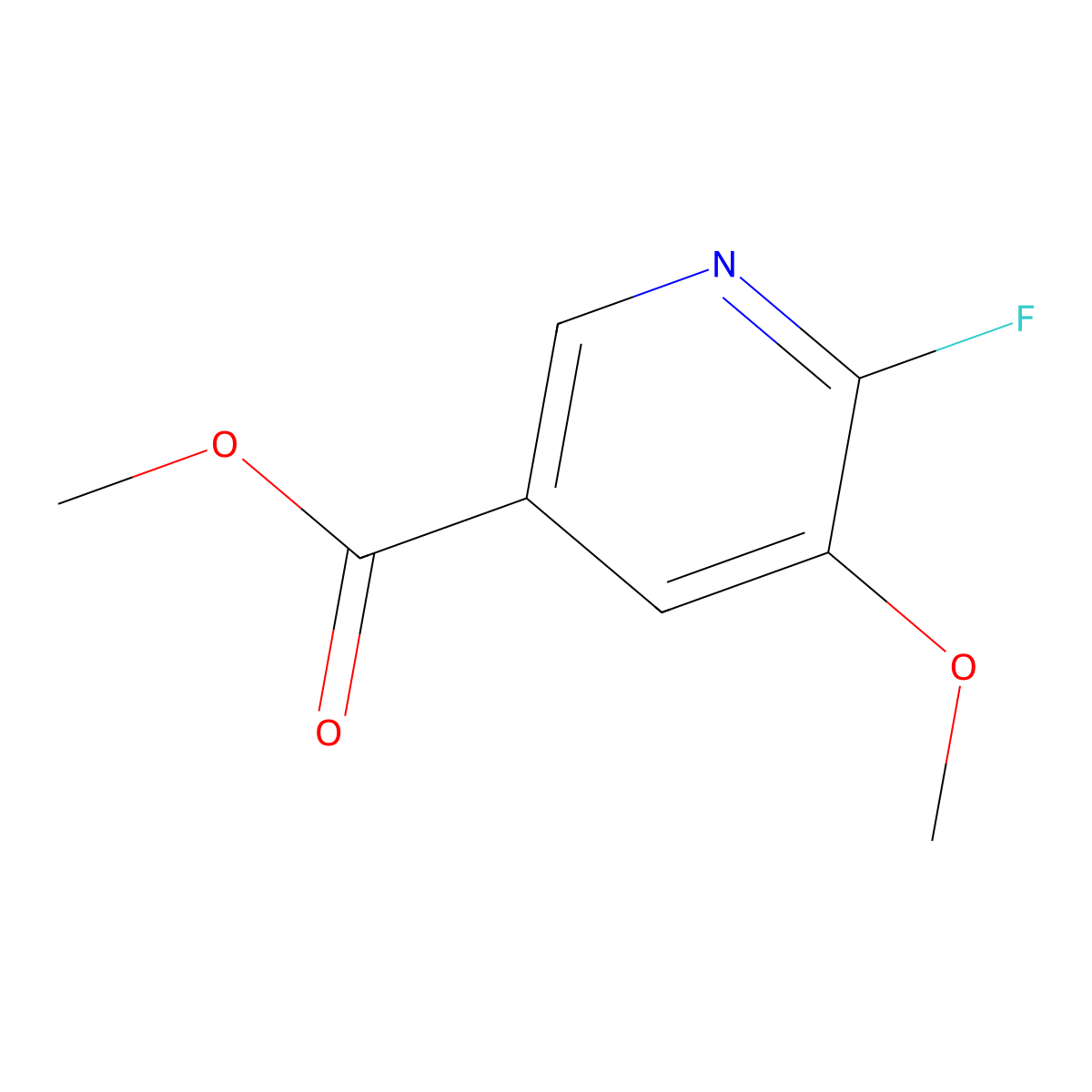Methyl 6-fluoro-5-methoxynicotinate molecular structure, CAS 1256791-95-3