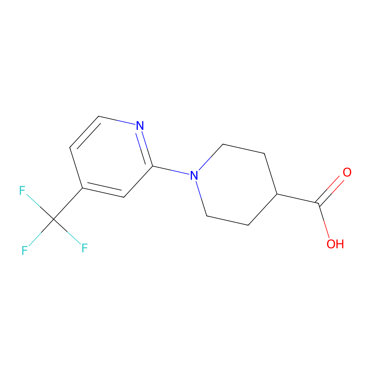 1-[4-(Trifluoromethyl)pyridin-2-yl]piperidine-4-carboxylic acid molecular structure, CAS 1256792-04-7