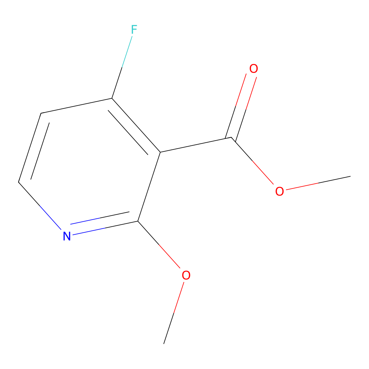 Methyl 4-fluoro-2-methoxynicotinate molecular structure, CAS 1256792-08-1