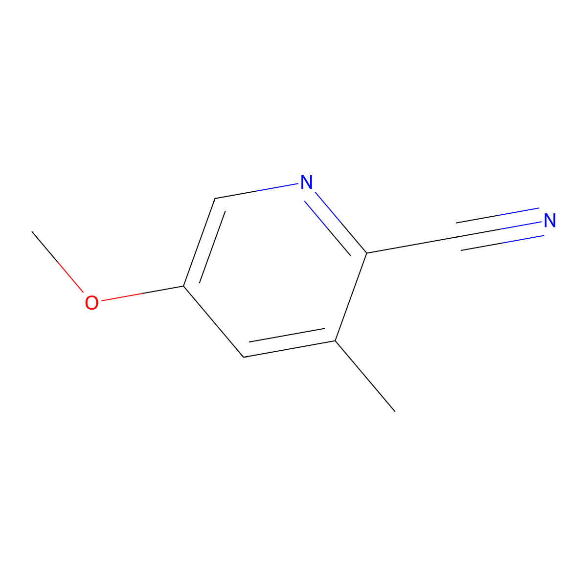 5-Methoxy-3-methylpicolinonitrile molecular structure, CAS 1256792-12-7
