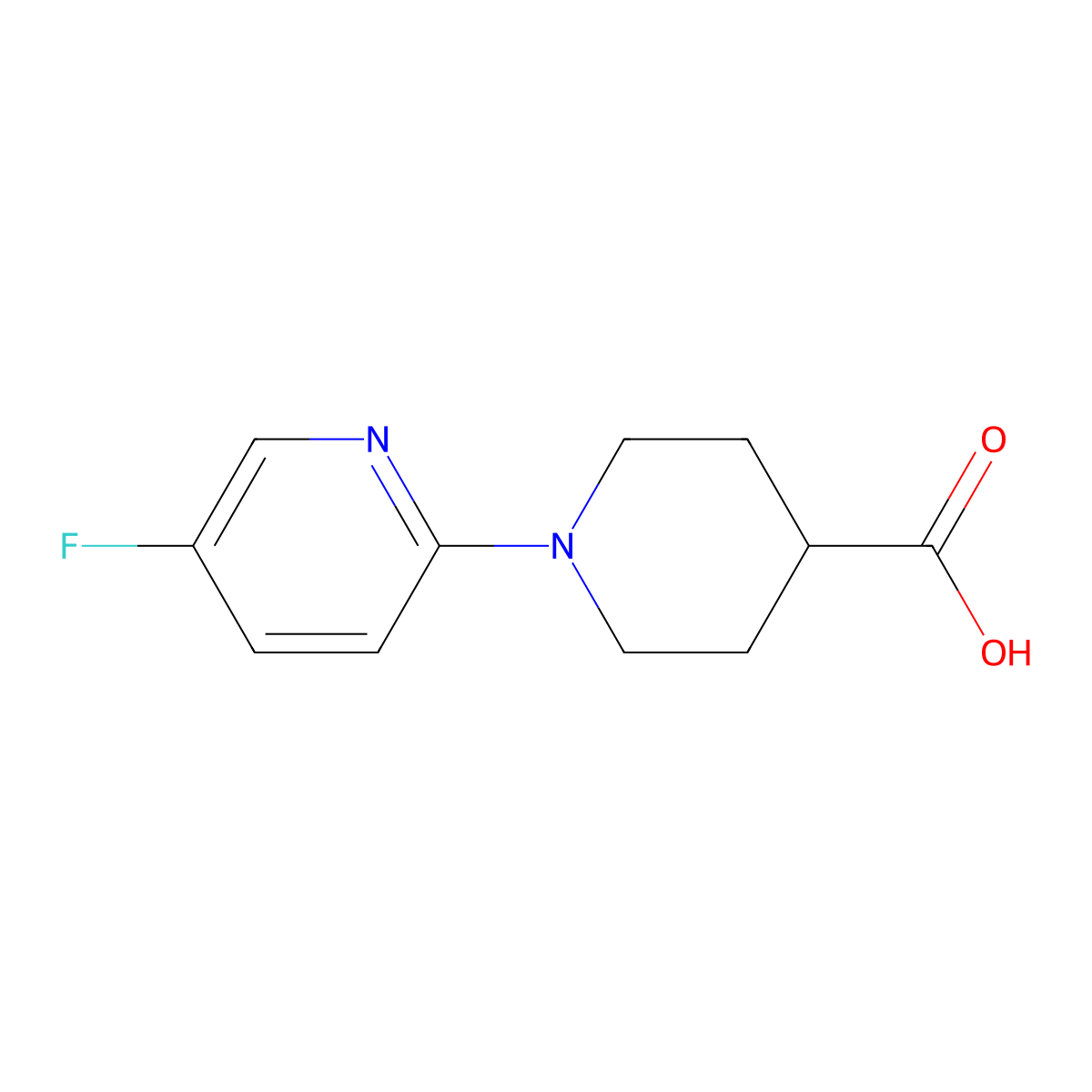 1-(5-Fluoropyridin-2-yl)piperidine-4-carboxylic acid molecular structure, CAS 1256792-14-9
