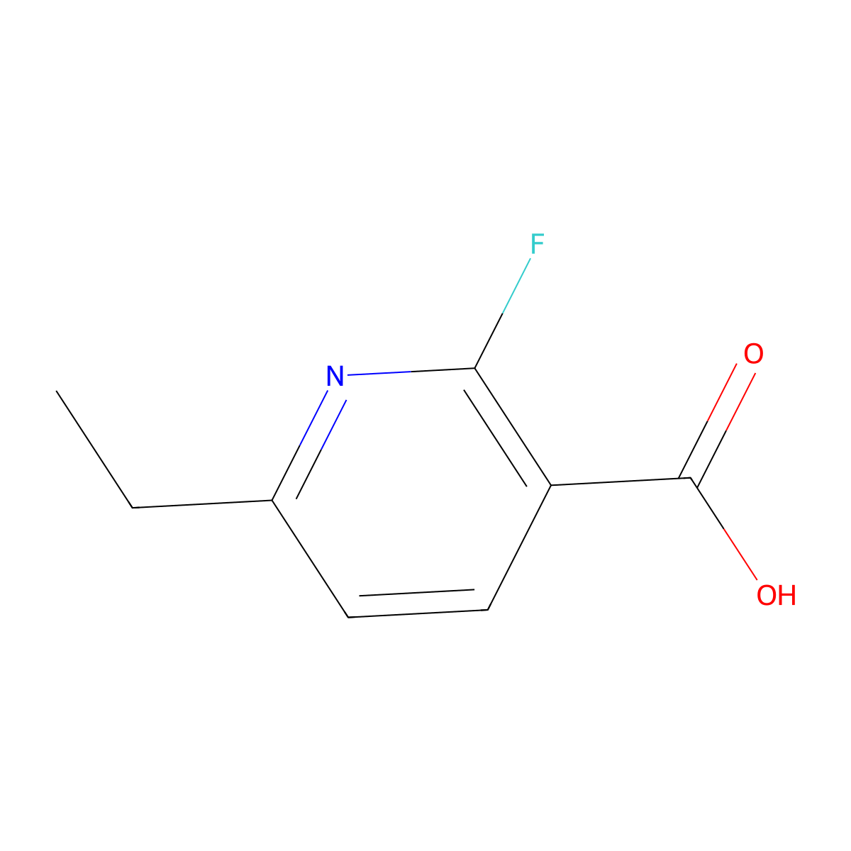 3-Pyridinecarboxylic acid, 6-ethyl-2-fluoro- molecular structure, CAS 1256792-15-0