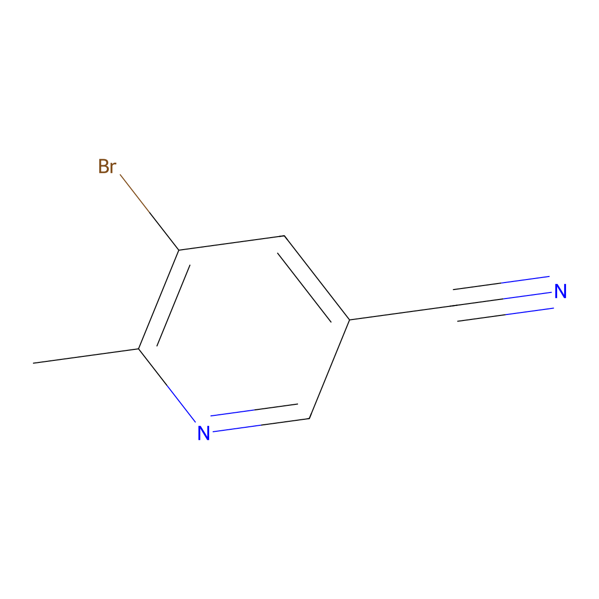 5-Bromo-6-methylpyridine-3-carbonitrile molecular structure, CAS 1256792-16-1