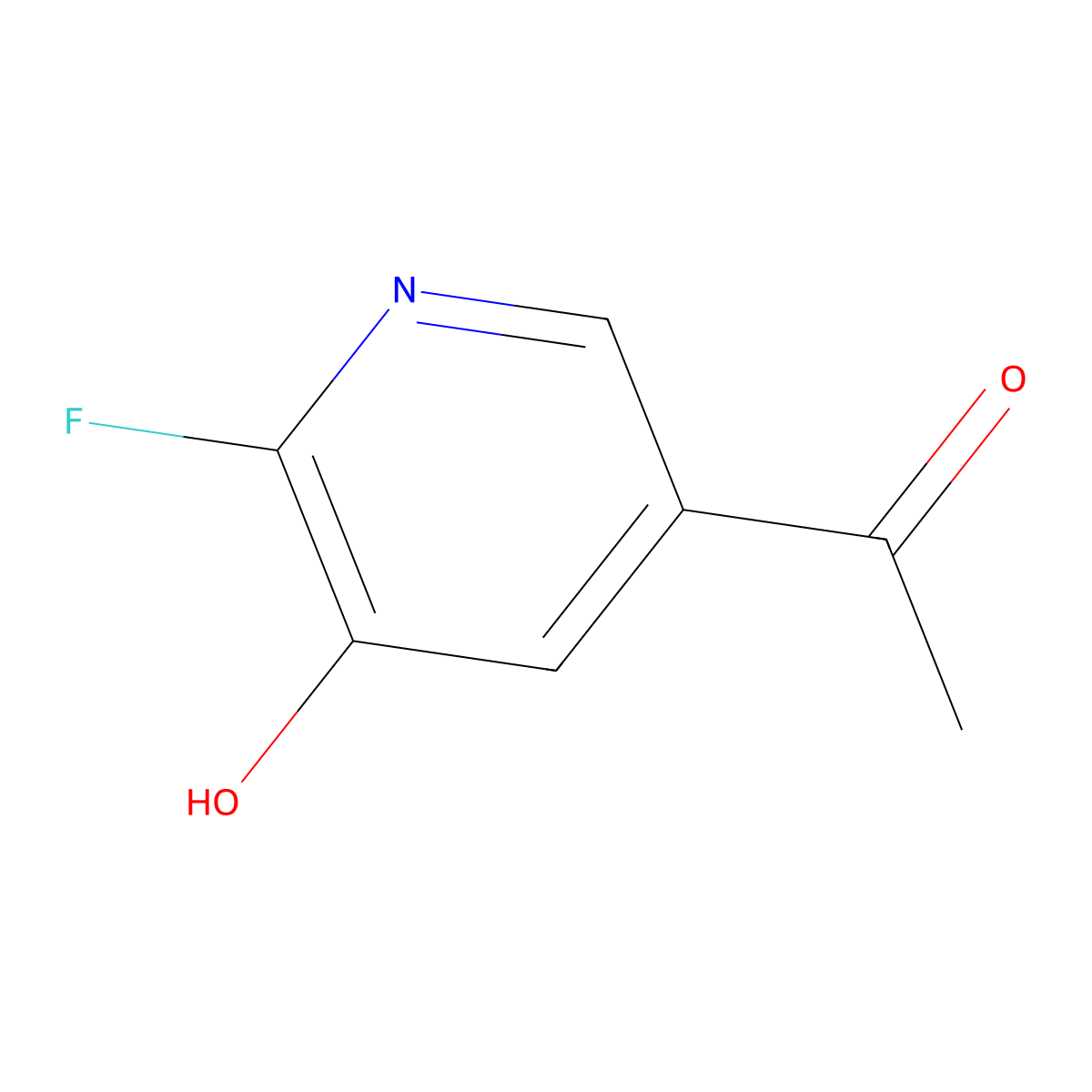 Ethanone, 1-(6-fluoro-5-hydroxy-3-pyridinyl)- molecular structure, CAS 1256792-18-3