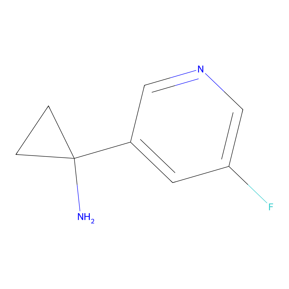 1-(5-Fluoropyridin-3-yl)cyclopropan-1-amine molecular structure, CAS 1256792-33-2