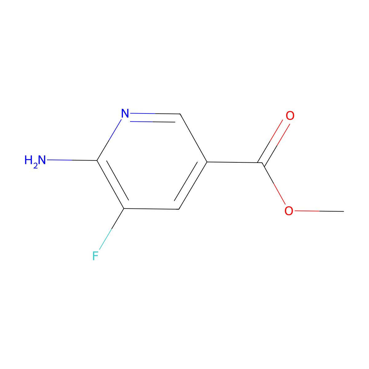 3-Pyridinecarboxylic acid, 6-amino-5-fluoro-, methyl ester molecular structure, CAS 1256792-42-3