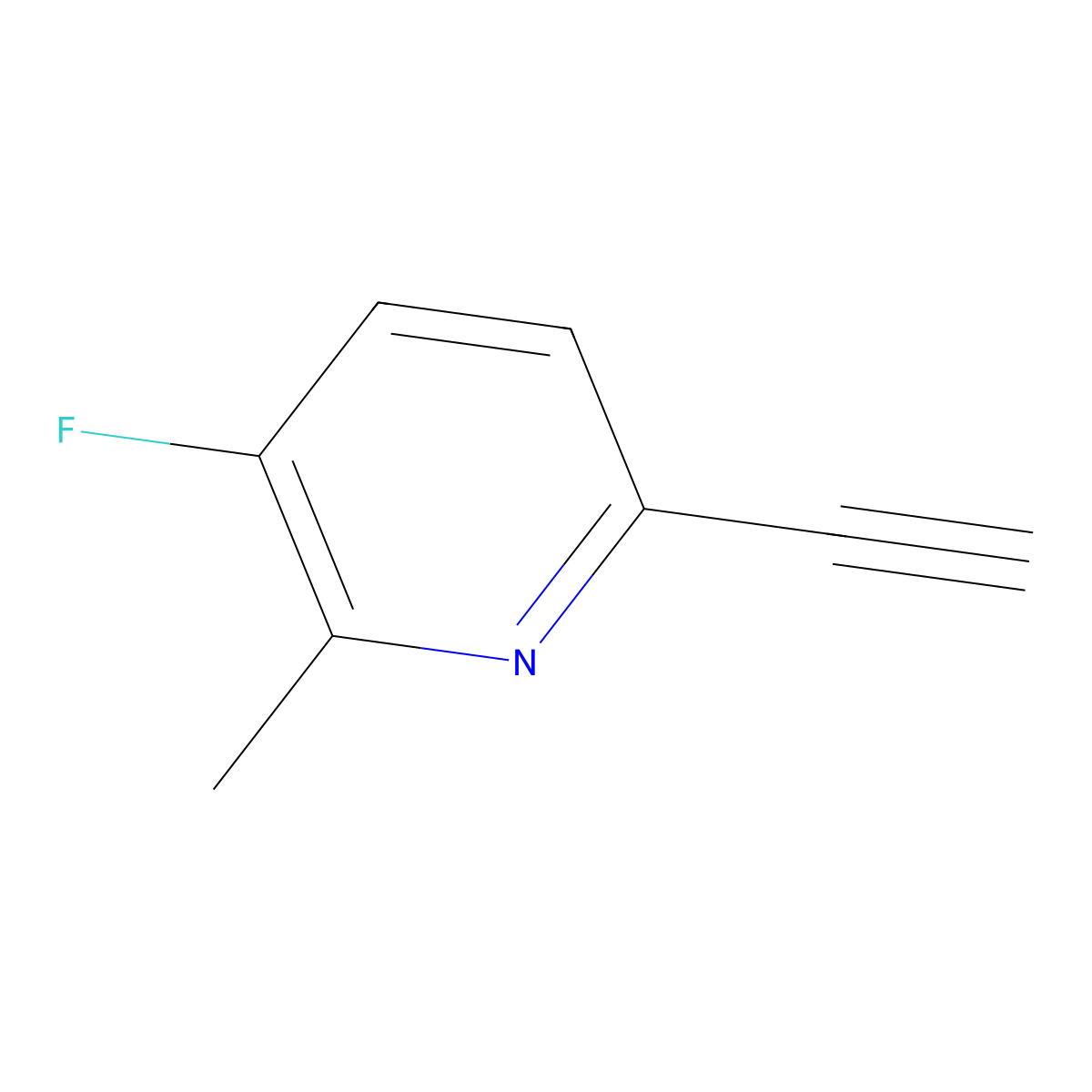 Pyridine, 6-ethynyl-3-fluoro-2-methyl- molecular structure, CAS 1256792-43-4
