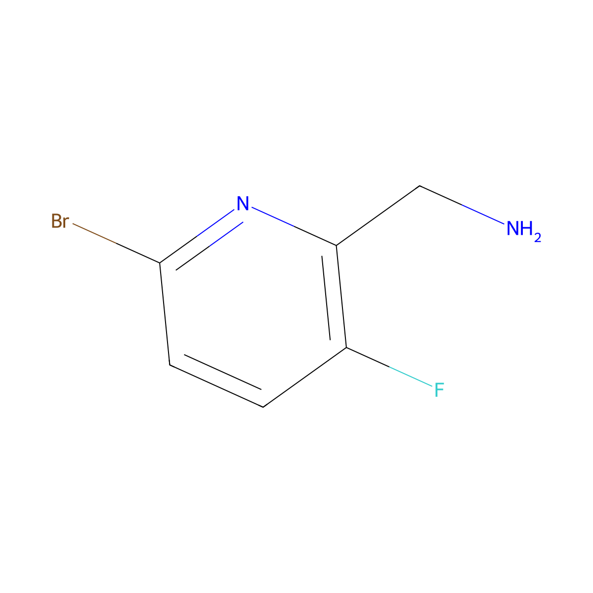 (6-Bromo-3-fluoropyridin-2-yl)methanamine molecular structure, CAS 1256792-47-8
