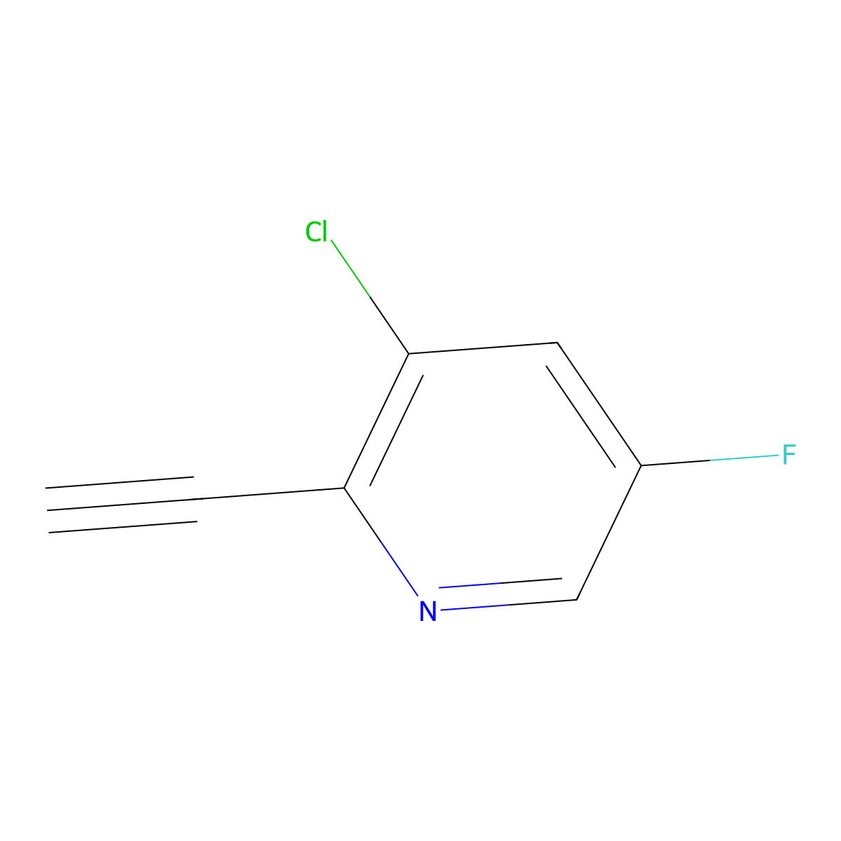 3-Chloro-2-ethynyl-5-fluoropyridine molecular structure, CAS 1256792-48-9