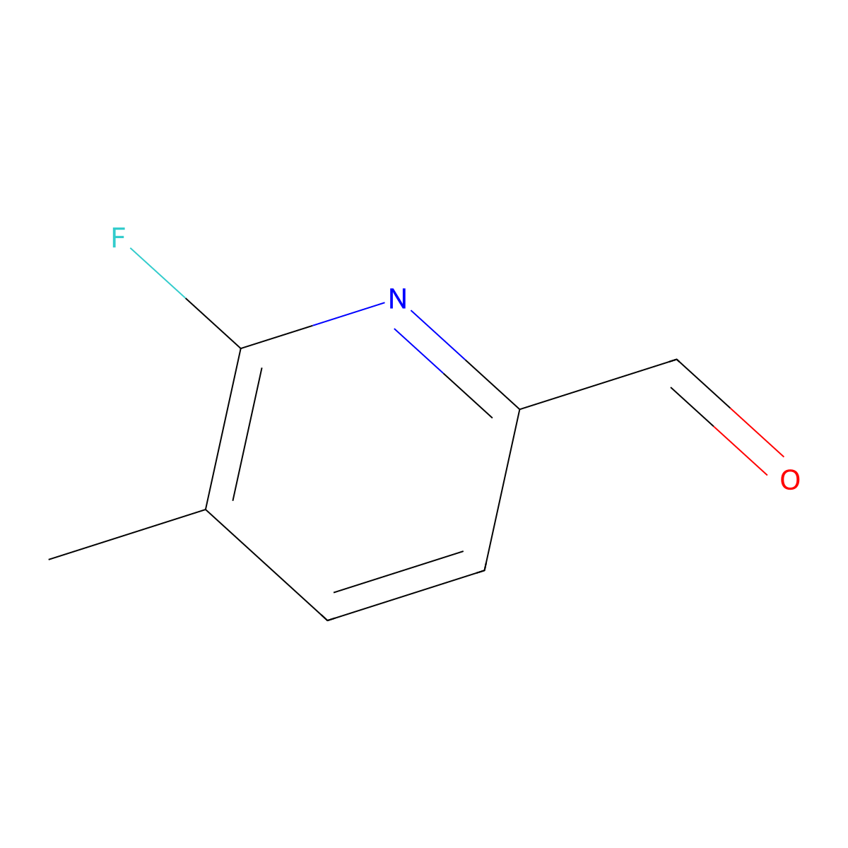 6-Fluoro-5-methylpyridine-2-carbaldehyde molecular structure, CAS 1256792-50-3