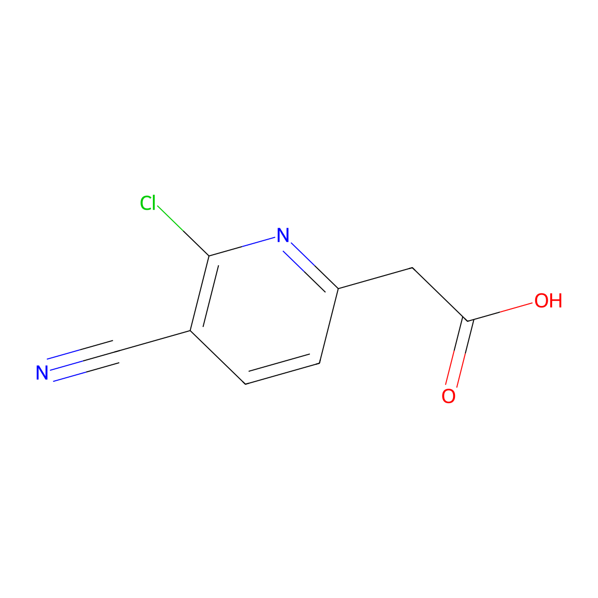 2-(6-Chloro-5-cyanopyridin-2-yl)acetic acid molecular structure, CAS 1256792-53-6