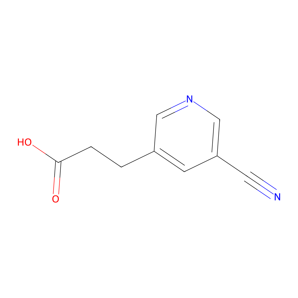 3-(5-Cyanopyridin-3-yl)propanoic acid molecular structure, CAS 1256792-70-7