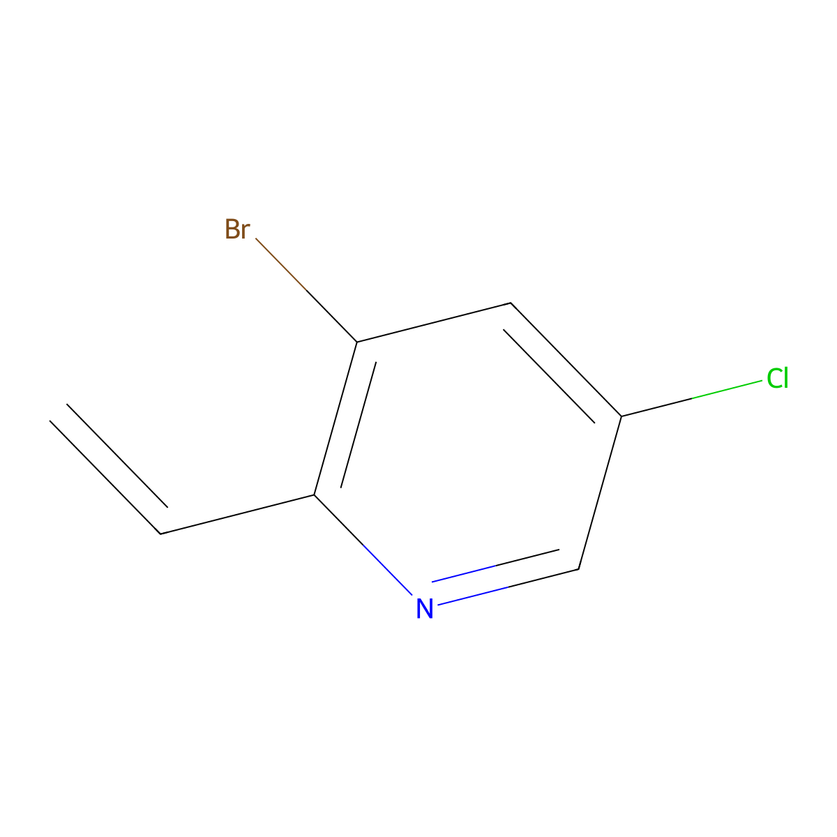 3-Bromo-5-chloro-2-vinylpyridine molecular structure, CAS 1256793-12-0