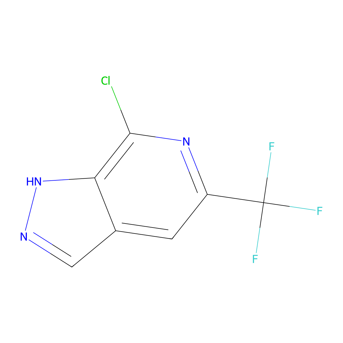 7-chloro-5-(trifluoromethyl)-1H-pyrazolo[3,4-c]pyridine molecular structure, CAS 1256793-17-5