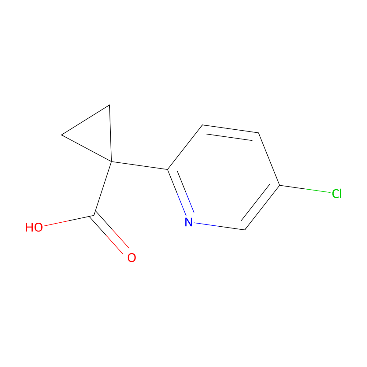 1-(5-Chloropyridin-2-yl)cyclopropane-1-carboxylic acid molecular structure, CAS 1256793-26-6