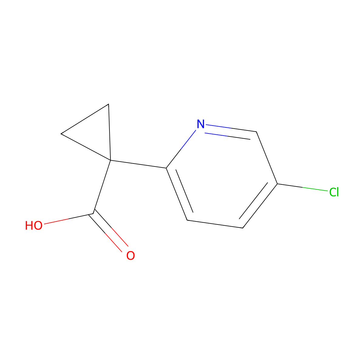 1-(5-Chloropyridin-2-yl)cyclopropane-1-carboxylic acid molecular structure, CAS 1256793-26-6
