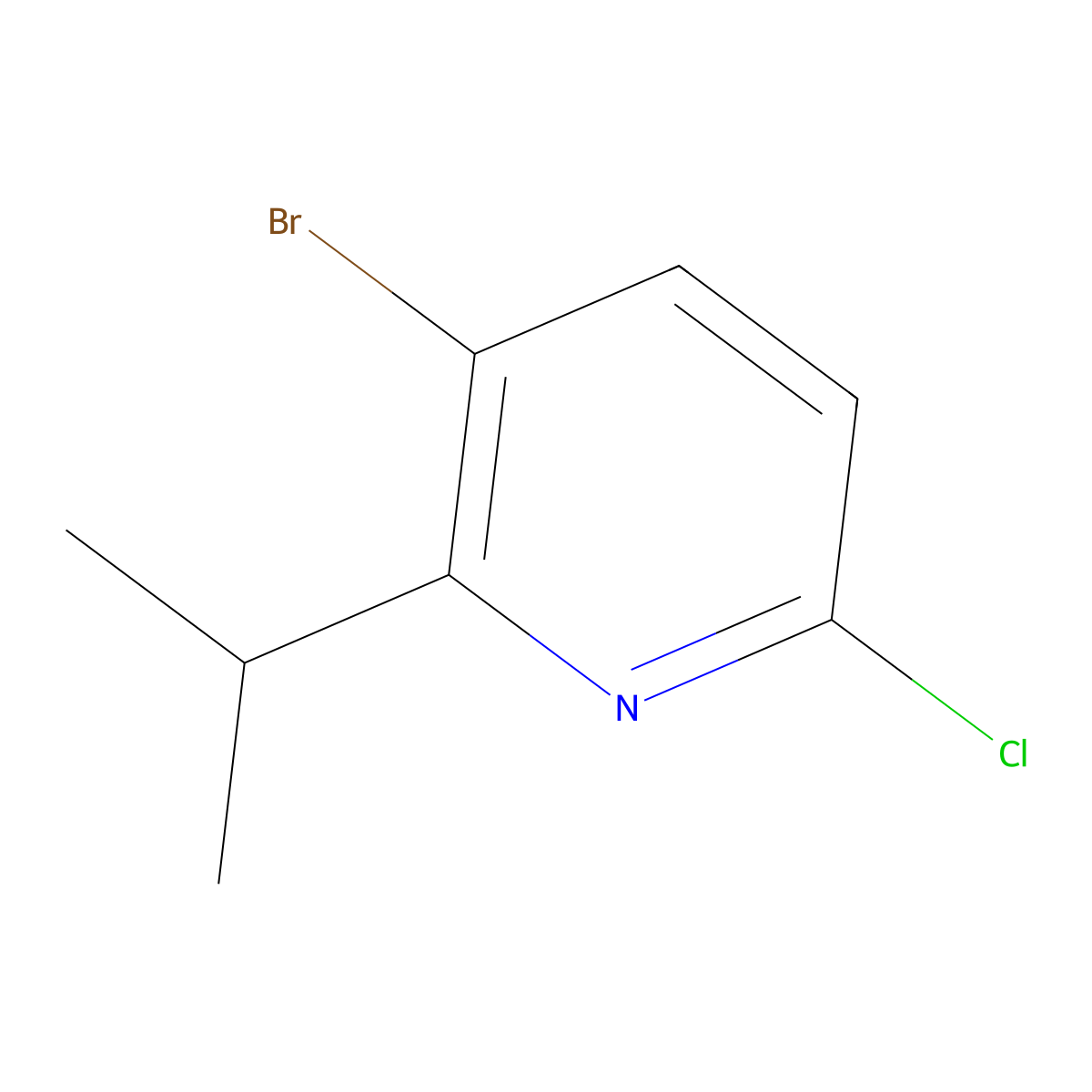 3-Bromo-6-chloro-2-(propan-2-yl)pyridine molecular structure, CAS 1256793-36-8