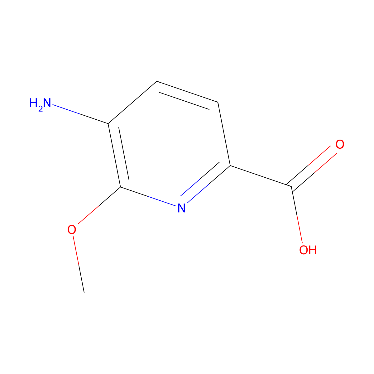 5-Amino-6-methoxypicolinic acid molecular structure, CAS 1256793-40-4