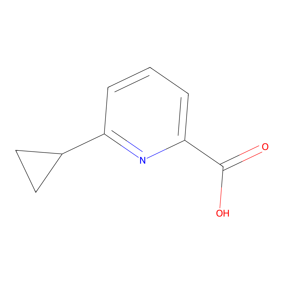 6-Cyclopropylpicolinic acid molecular structure, CAS 1256793-43-7