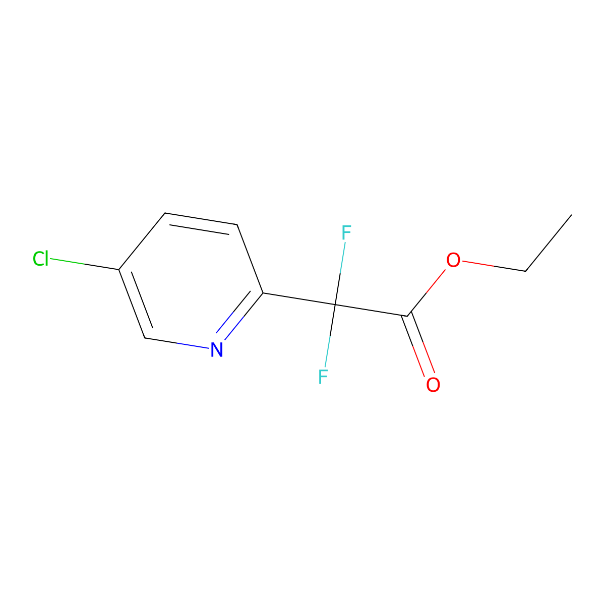 Ethyl 2-(5-chloropyridin-2-YL)-2,2-difluoroacetate molecular structure, CAS 1256793-64-2
