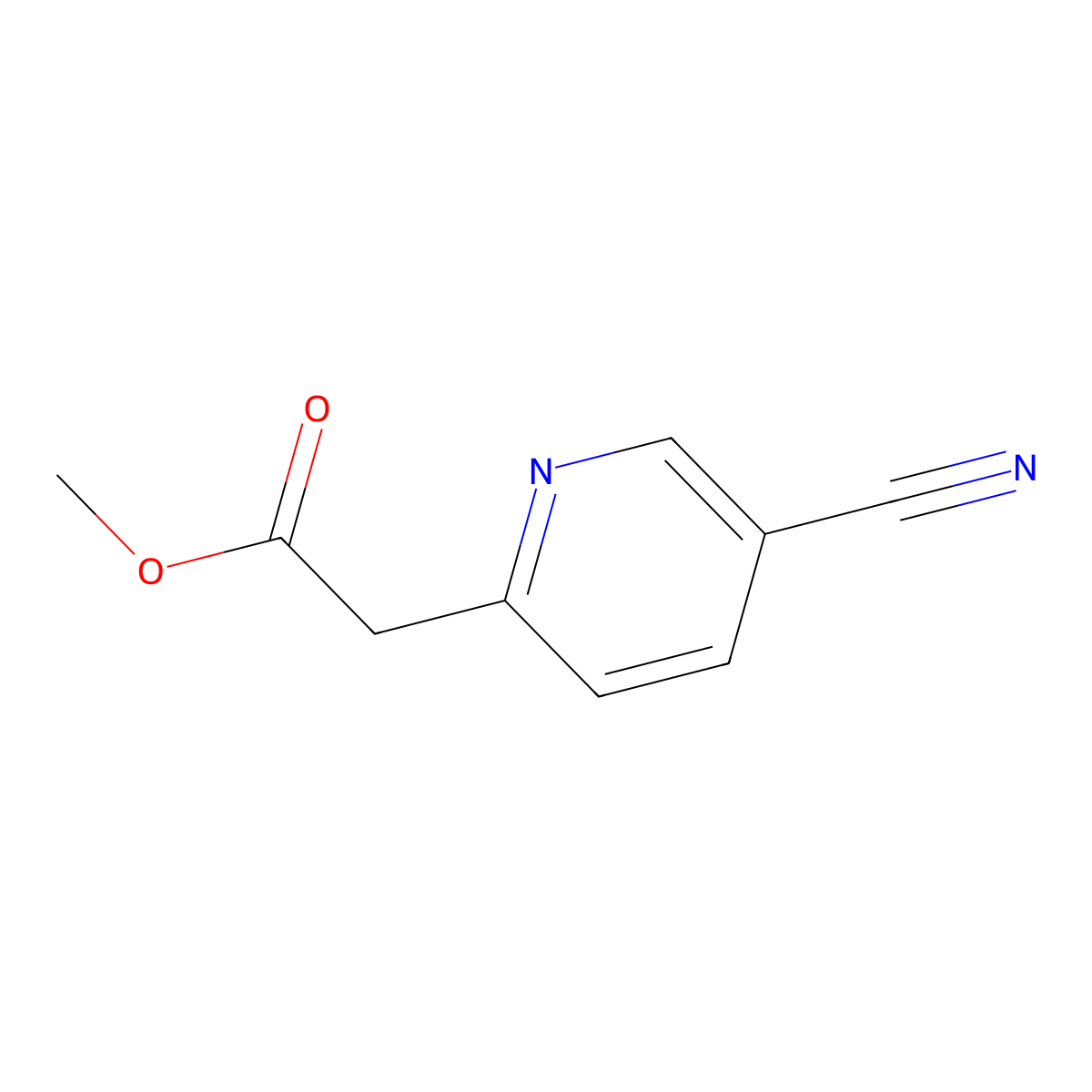 Methyl 2-(5-cyanopyridin-2-yl)acetate molecular structure, CAS 1256793-78-8
