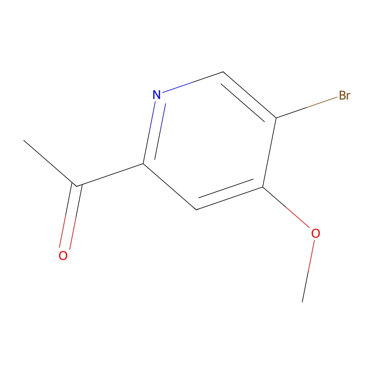 1-(5-Bromo-4-methoxy-2-pyridinyl)ethanone molecular structure, CAS 1256793-80-2